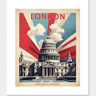 Saint Pauls Cathedral London United Kingdom Vintage Travel Tourism Poster Posters and Art